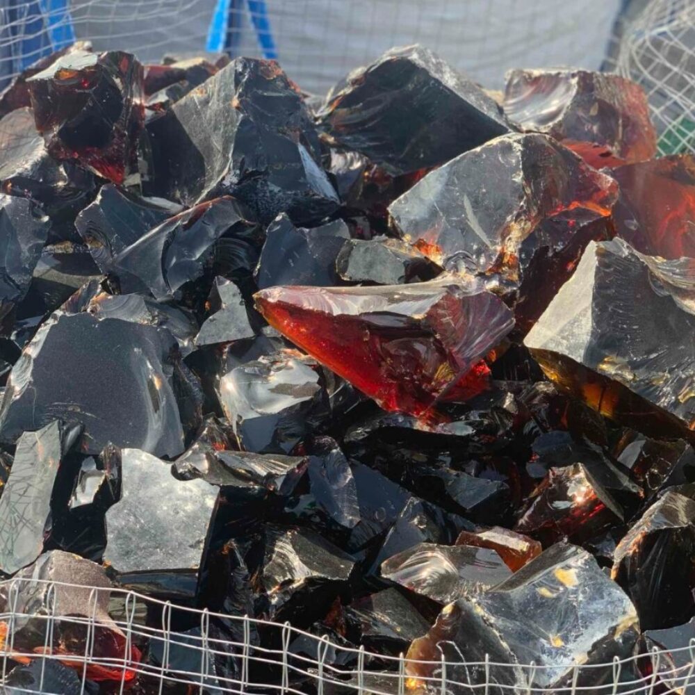 Кускове скло гранатове