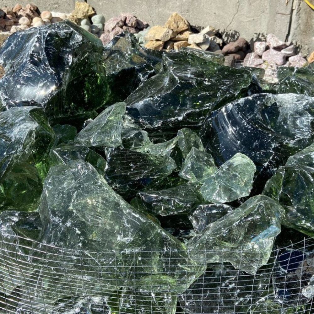 Кускове скло прозоро -зелене